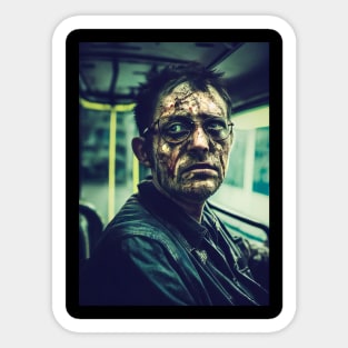 Zombie Bus Driver Portrait Sticker